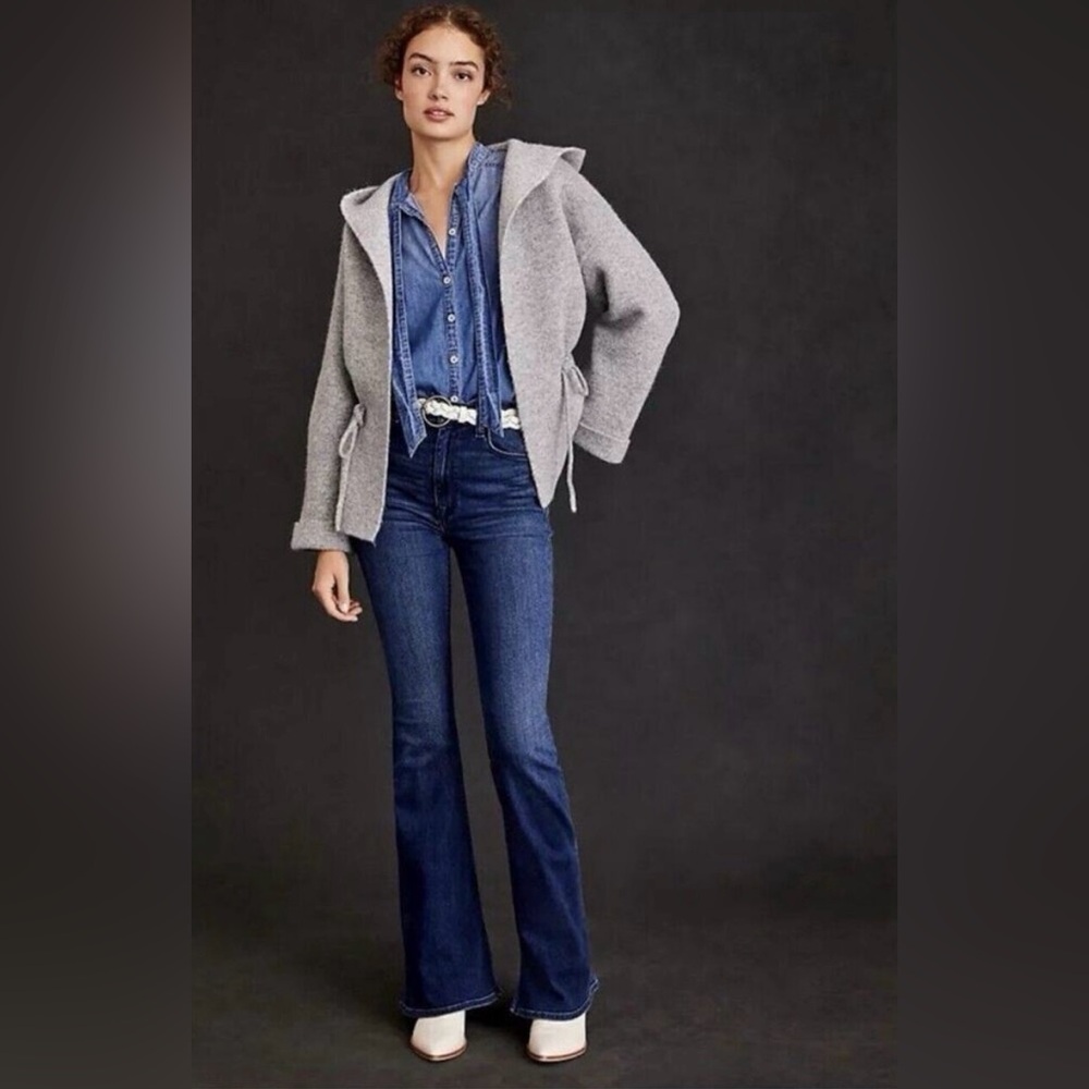 EUC Anthropologie Gray Cardigan Hoodie